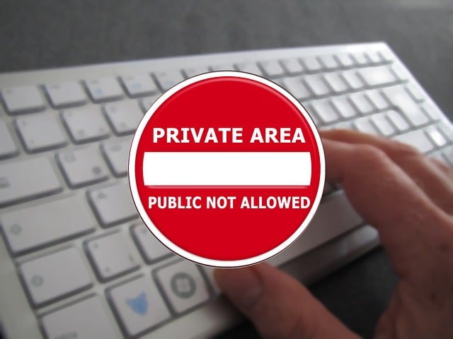 Private Area – Public Not Allowed Sign with Keyboard – Digital Security & Restricted Access