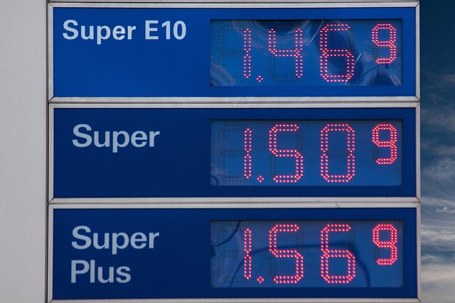 Oil Price Forecast—A digital fuel price board displaying current rates for Super E10, Super, and Super Plus gasoline, symbolizing market fluctuations, fuel cost tracking, and energy price forecasting.