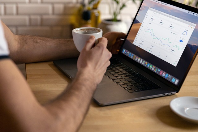 A person reviewing financial charts on a laptop at home, symbolizing smart money planning and investment from the comfort of home.