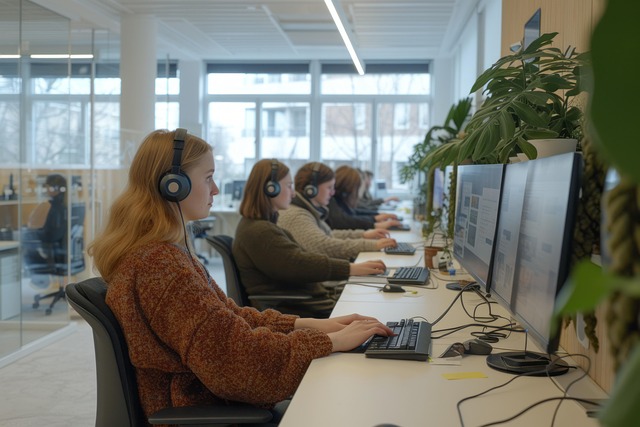 Team of professionals working in a modern office environment, representing the collaborative spirit behind our 'About Us' finance blog.